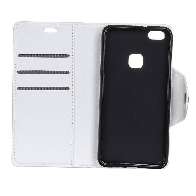 Textured PU Leather Wallet Stand Mobile Accessory Case for Huawei P10 Lite - White-5