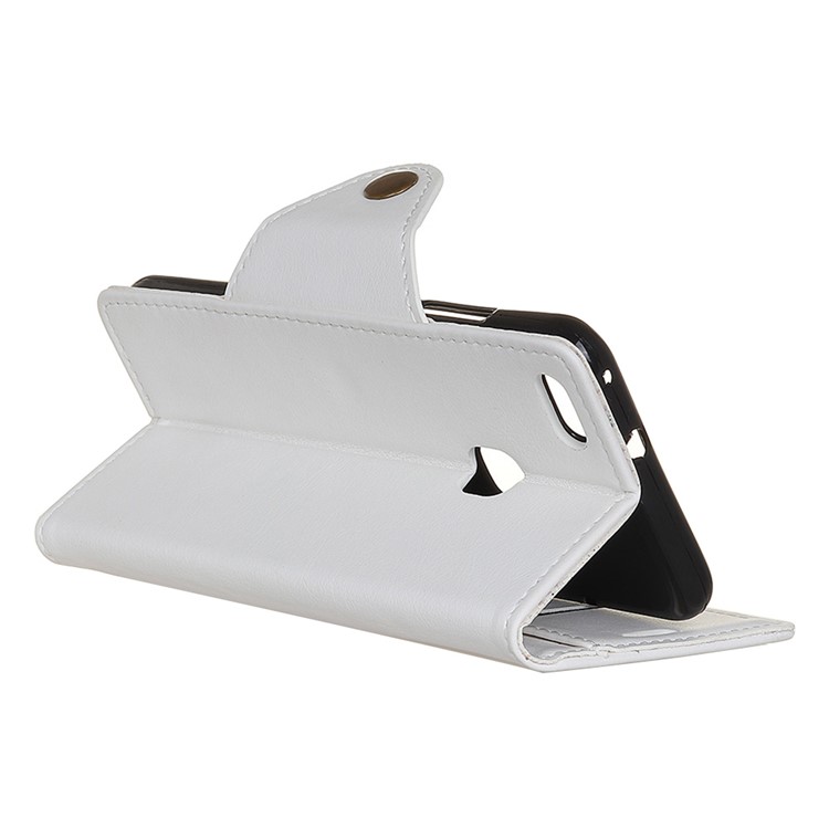 Textured PU Leather Wallet Stand Mobile Accessory Case for Huawei P10 Lite - White-6