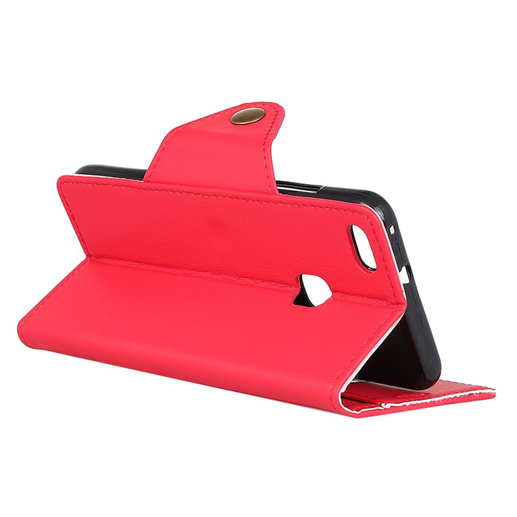Textured PU Leather Wallet Stand Mobile Accessory Shell for Huawei P10 Lite - Red-6