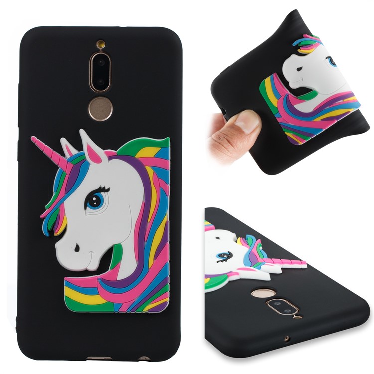 Lovely 3D Unicorn Pattern Soft TPU Mobile Casing for Huawei Mate 10 Lite / nova 2i / Maimang 6 / Honor 9i (India) - Black-1
