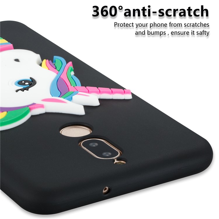 Lovely 3D Unicorn Pattern Soft TPU Mobile Casing for Huawei Mate 10 Lite / nova 2i / Maimang 6 / Honor 9i (India) - Black-2