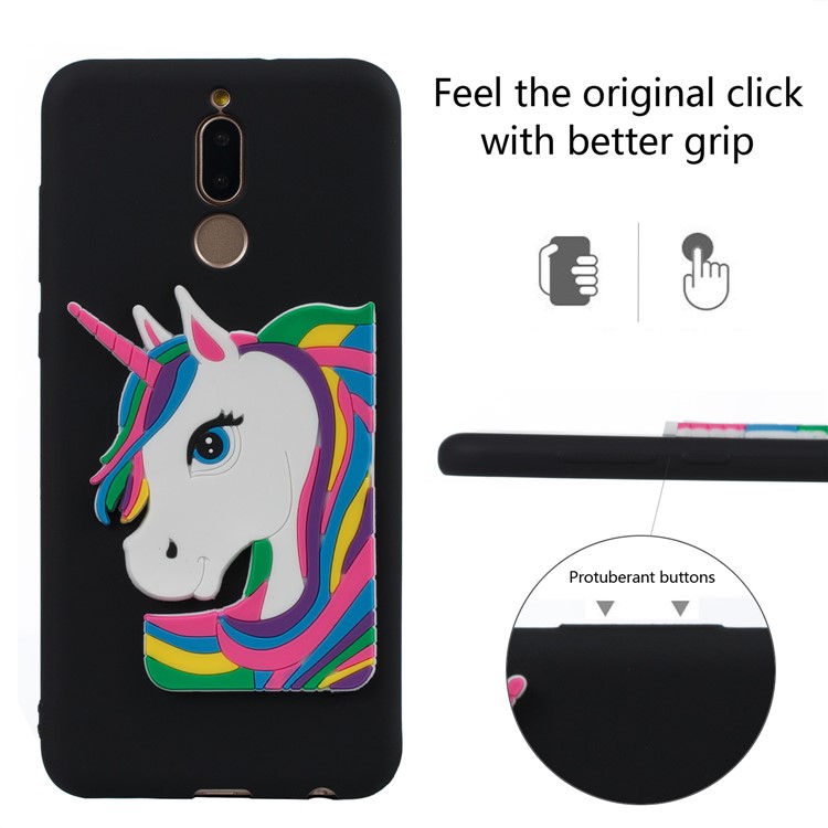 Lovely 3D Unicorn Pattern Soft TPU Mobile Casing for Huawei Mate 10 Lite / nova 2i / Maimang 6 / Honor 9i (India) - Black-3