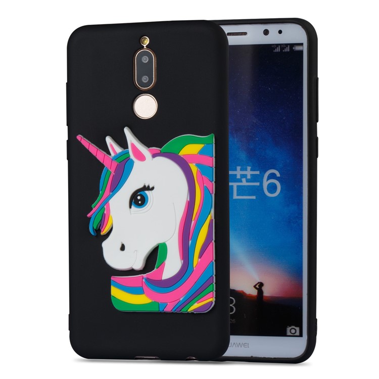 Lovely 3D Unicorn Pattern Soft TPU Mobile Casing for Huawei Mate 10 Lite / nova 2i / Maimang 6 / Honor 9i (India) - Black-5