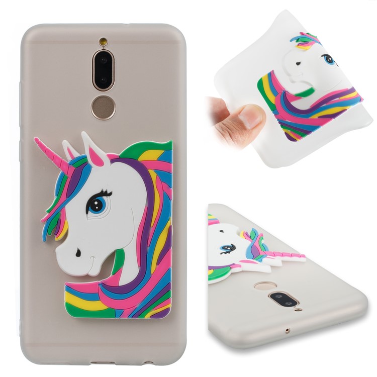 Lovely 3D Unicorn Pattern TPU Cover Accessory for Huawei Mate 10 Lite / nova 2i / Maimang 6 / Honor 9i (India) - White-1