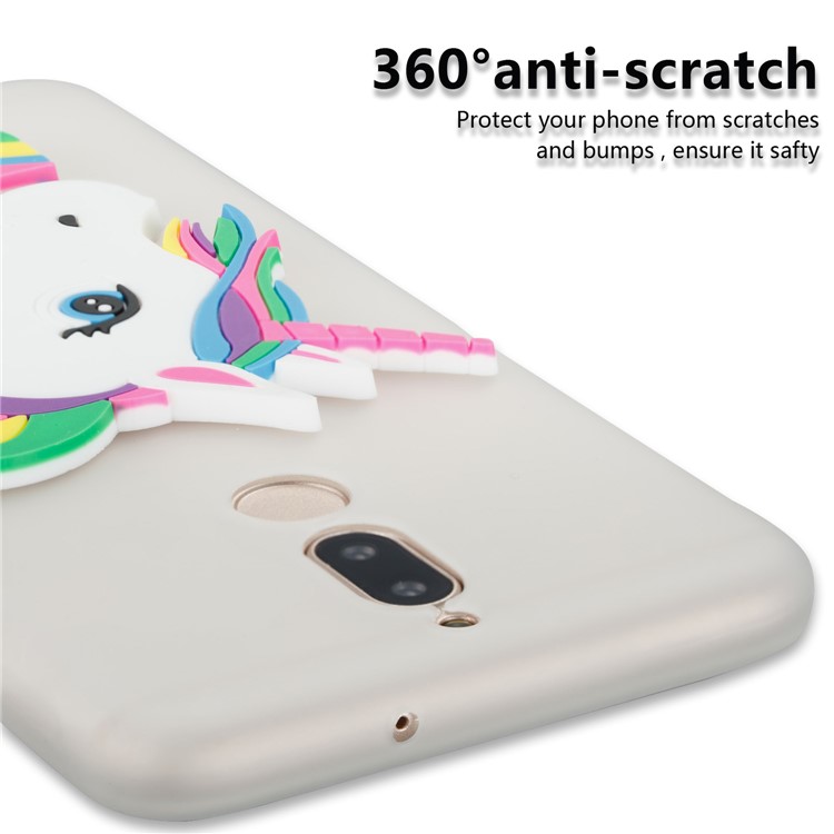 Lovely 3D Unicorn Pattern TPU Cover Accessory for Huawei Mate 10 Lite / nova 2i / Maimang 6 / Honor 9i (India) - White-2