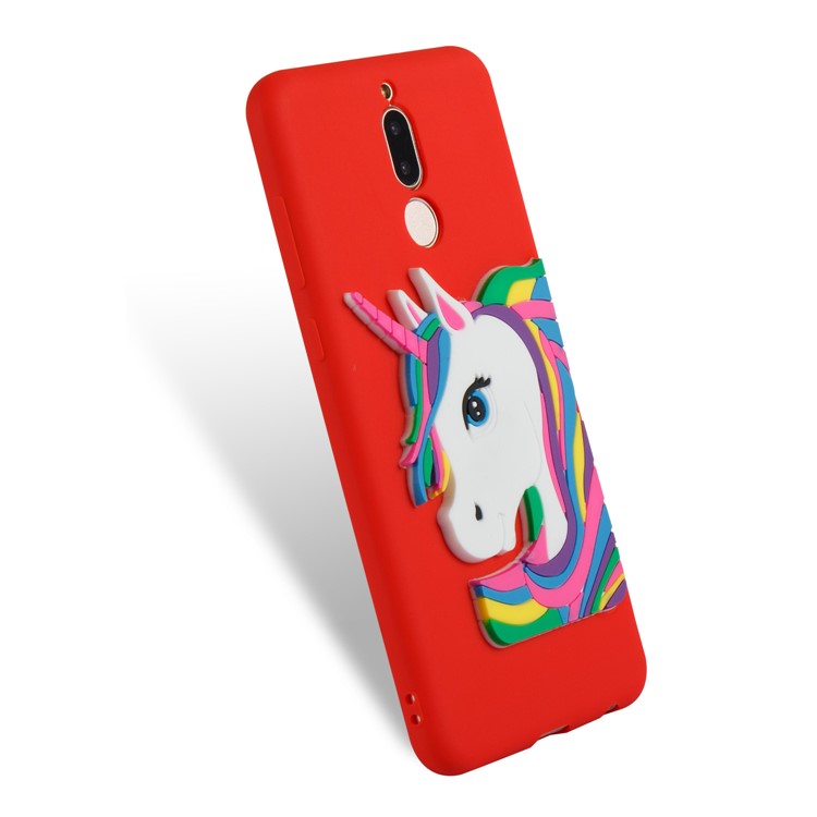 Lovely 3D Unicorn Pattern TPU Phone Cover for Huawei Mate 10 Lite / nova 2i / Maimang 6 / Honor 9i (India) - Red-6