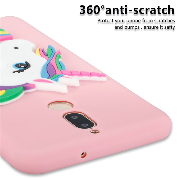 Lovely 3D Unicorn Pattern Soft TPU Mobile Case for Huawei Mate 10 Lite / nova 2i / Maimang 6 / Honor 9i (India) - Pink-2