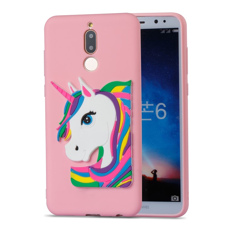 Lovely 3D Unicorn Pattern Soft TPU Mobile Case for Huawei Mate 10 Lite / nova 2i / Maimang 6 / Honor 9i (India) - Pink-5
