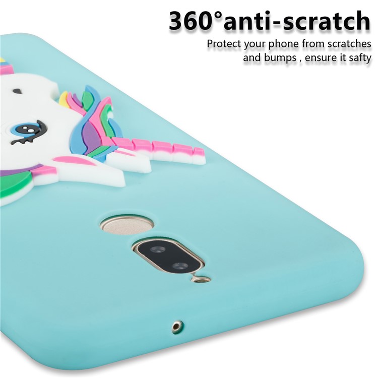 Lovely 3D Unicorn Pattern TPU Phone Shell for Huawei Mate 10 Lite / nova 2i / Maimang 6 / Honor 9i (India) - Baby Blue-2