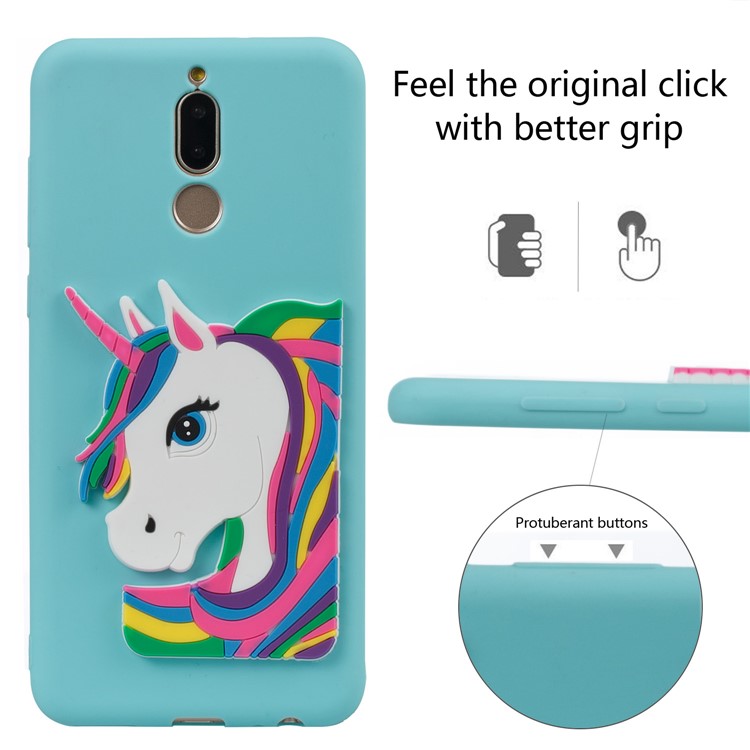 Lovely 3D Unicorn Pattern TPU Phone Shell for Huawei Mate 10 Lite / nova 2i / Maimang 6 / Honor 9i (India) - Baby Blue-3
