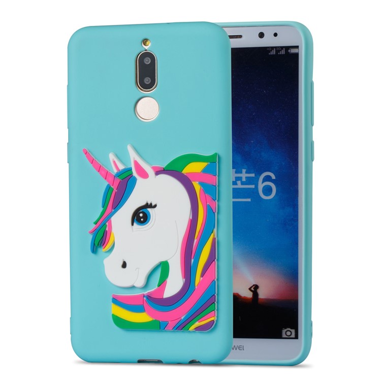Lovely 3D Unicorn Pattern TPU Phone Shell for Huawei Mate 10 Lite / nova 2i / Maimang 6 / Honor 9i (India) - Baby Blue-5
