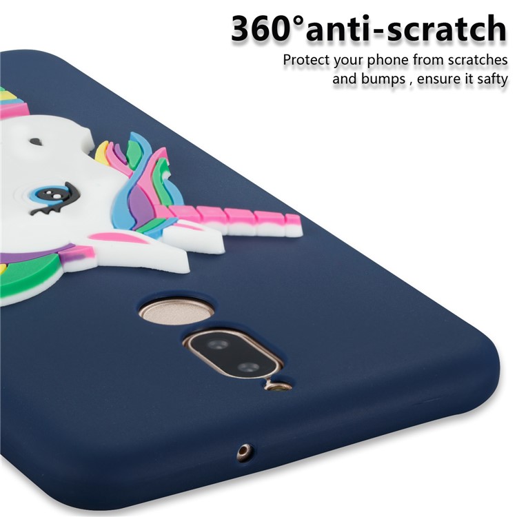 For Huawei Mate 10 Lite / nova 2i / Maimang 6 / Honor 9i (India) Lovely 3D Unicorn Pattern TPU Jelly Case - Dark Blue-2