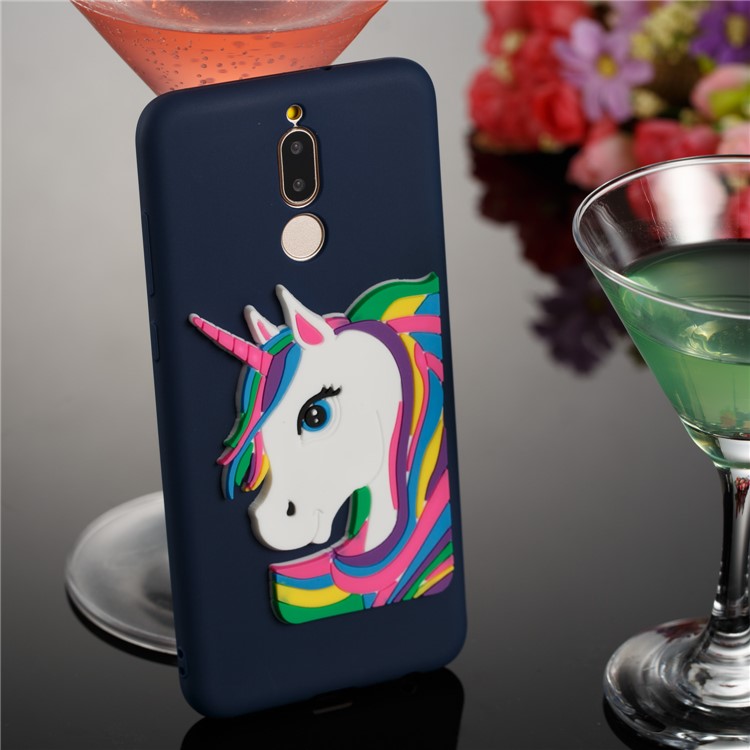 For Huawei Mate 10 Lite / nova 2i / Maimang 6 / Honor 9i (India) Lovely 3D Unicorn Pattern TPU Jelly Case - Dark Blue-4