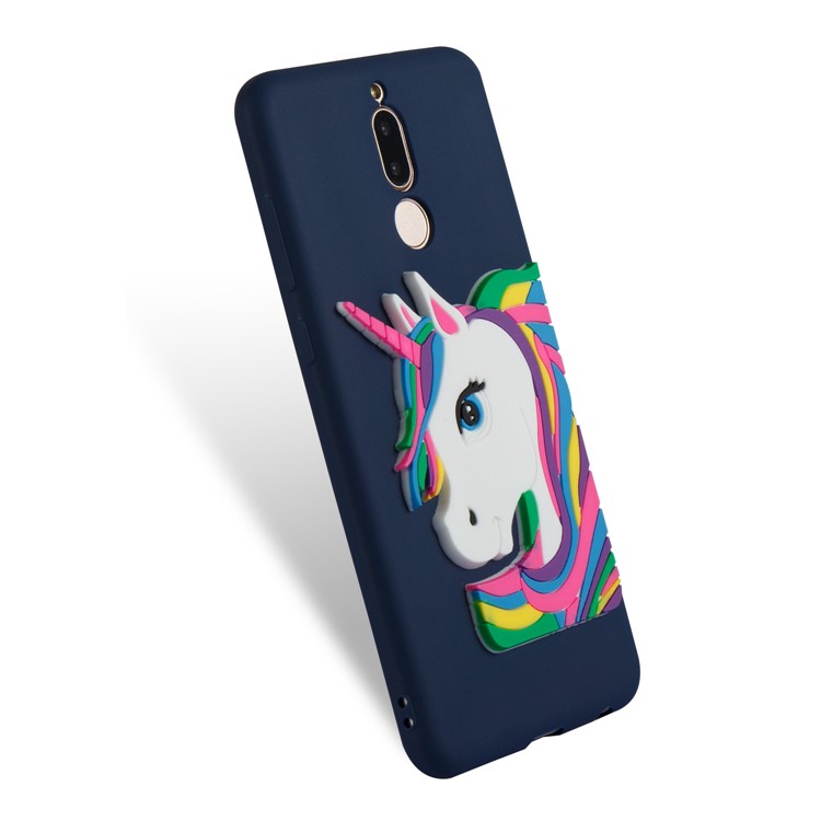 For Huawei Mate 10 Lite / nova 2i / Maimang 6 / Honor 9i (India) Lovely 3D Unicorn Pattern TPU Jelly Case - Dark Blue-6
