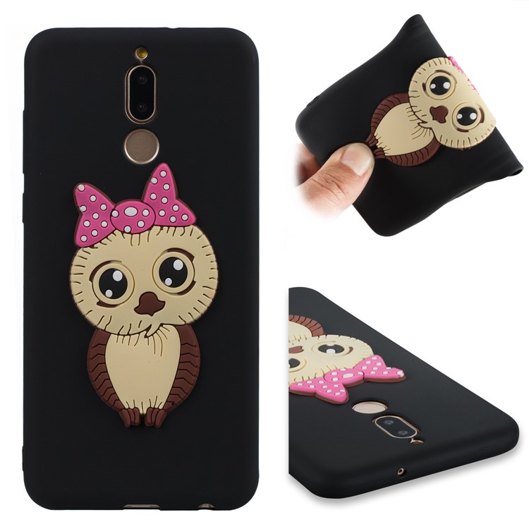 Cute 3D Female Owl TPU Soft Phone Case for Huawei Mate 10 Lite/nova 2i/Maimang 6/Honor 9i (India) - Black-1
