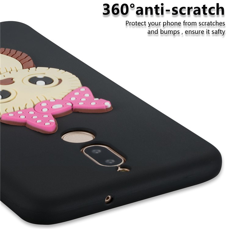 Cute 3D Female Owl TPU Soft Phone Case for Huawei Mate 10 Lite/nova 2i/Maimang 6/Honor 9i (India) - Black-2