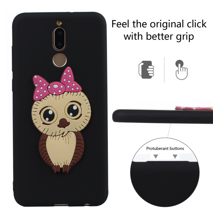 Cute 3D Female Owl TPU Soft Phone Case for Huawei Mate 10 Lite/nova 2i/Maimang 6/Honor 9i (India) - Black-3