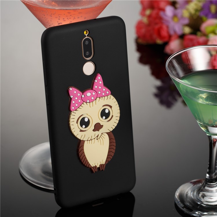 Cute 3D Female Owl TPU Soft Phone Case for Huawei Mate 10 Lite/nova 2i/Maimang 6/Honor 9i (India) - Black-4