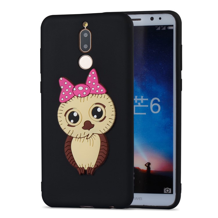 Cute 3D Female Owl TPU Soft Phone Case for Huawei Mate 10 Lite/nova 2i/Maimang 6/Honor 9i (India) - Black-5
