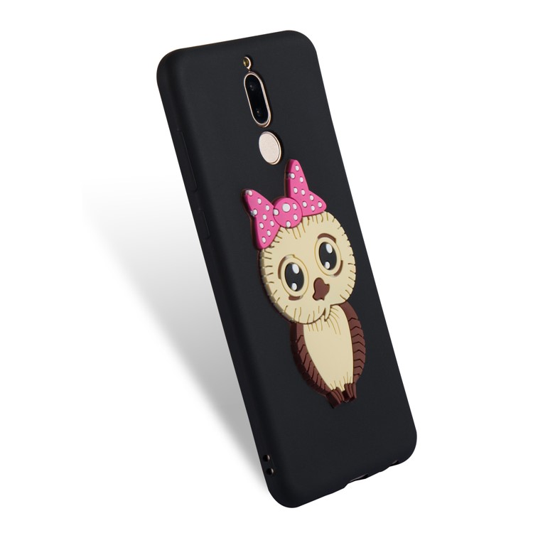 Cute 3D Female Owl TPU Soft Phone Case for Huawei Mate 10 Lite/nova 2i/Maimang 6/Honor 9i (India) - Black-6