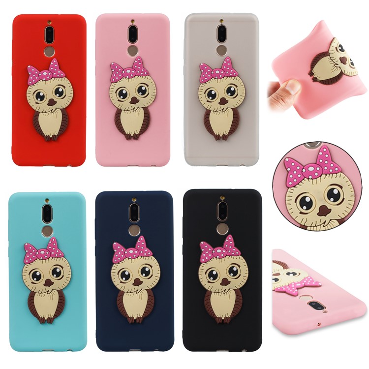 Cute 3D Female Owl TPU Soft Phone Case for Huawei Mate 10 Lite/nova 2i/Maimang 6/Honor 9i (India) - Black-7