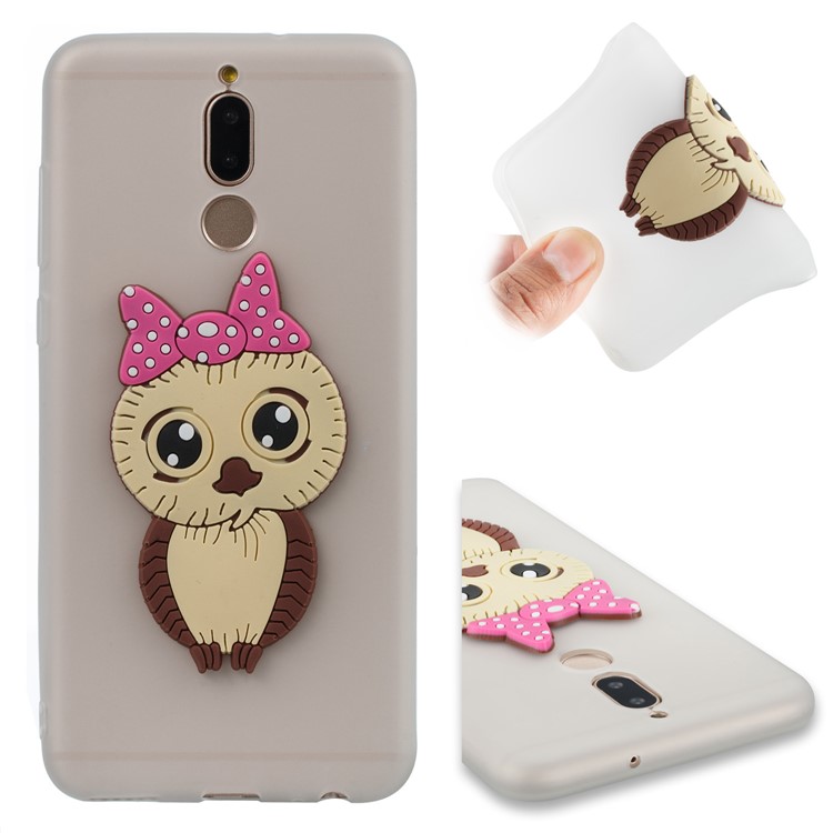 Cute 3D Female Owl TPU Soft Phone Cover for Huawei Mate 10 Lite/nova 2i/Maimang 6/Honor 9i (India) - White-1