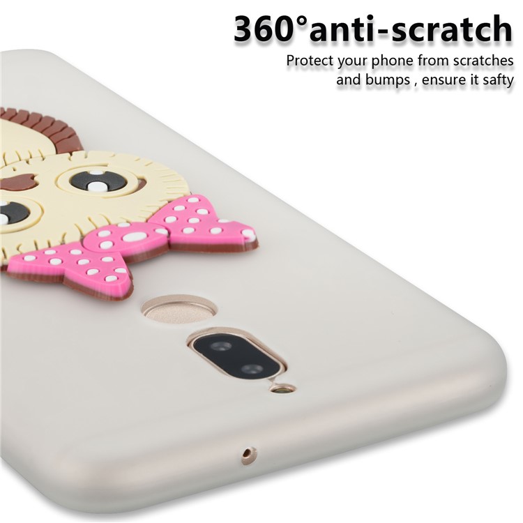 Cute 3D Female Owl TPU Soft Phone Cover for Huawei Mate 10 Lite/nova 2i/Maimang 6/Honor 9i (India) - White-2