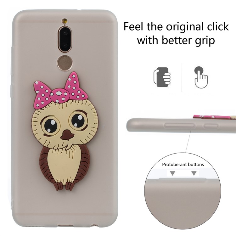 Cute 3D Female Owl TPU Soft Phone Cover for Huawei Mate 10 Lite/nova 2i/Maimang 6/Honor 9i (India) - White-3