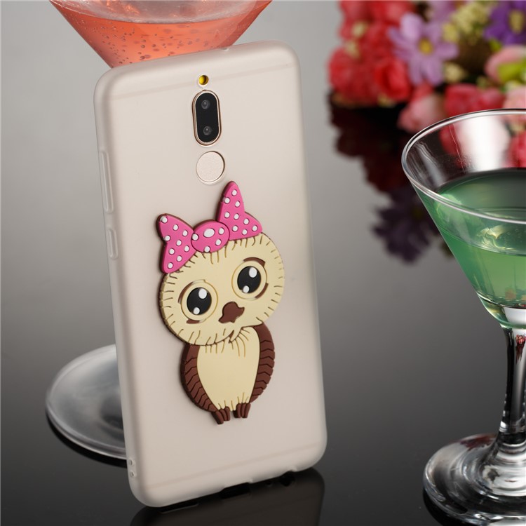 Cute 3D Female Owl TPU Soft Phone Cover for Huawei Mate 10 Lite/nova 2i/Maimang 6/Honor 9i (India) - White-4