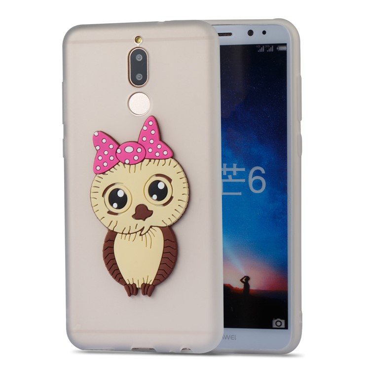 Cute 3D Female Owl TPU Soft Phone Cover for Huawei Mate 10 Lite/nova 2i/Maimang 6/Honor 9i (India) - White-5