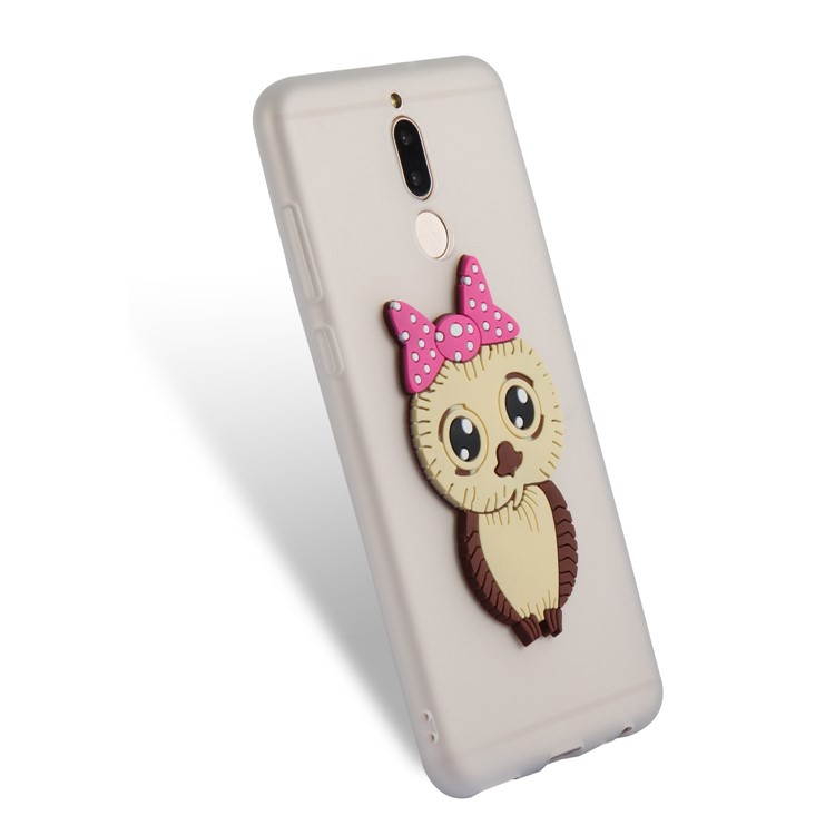 Cute 3D Female Owl TPU Soft Phone Cover for Huawei Mate 10 Lite/nova 2i/Maimang 6/Honor 9i (India) - White-6