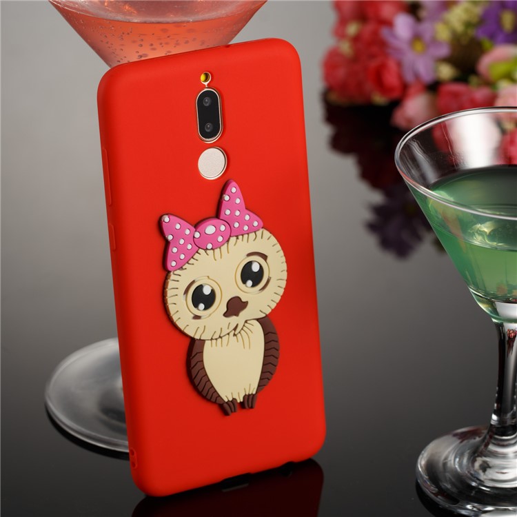 Cute 3D Female Owl TPU Soft Phone Shell for Huawei Mate 10 Lite/nova 2i/Maimang 6/Honor 9i (India) - Red-4