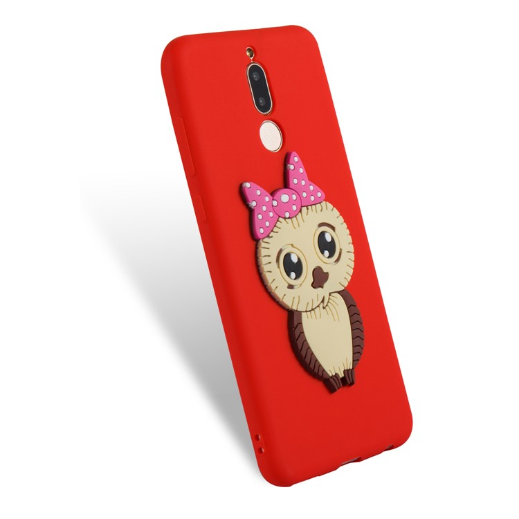 Cute 3D Female Owl TPU Soft Phone Shell for Huawei Mate 10 Lite/nova 2i/Maimang 6/Honor 9i (India) - Red-6