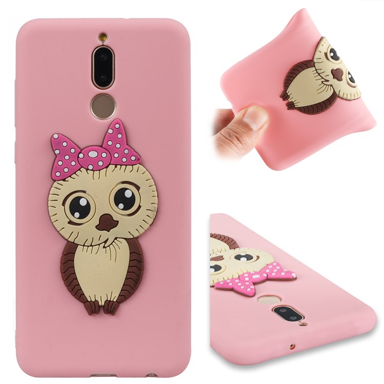 Cute 3D Female Owl TPU Soft Phone Casing for Huawei Mate 10 Lite/nova 2i/Maimang 6/Honor 9i (India) - Pink-1