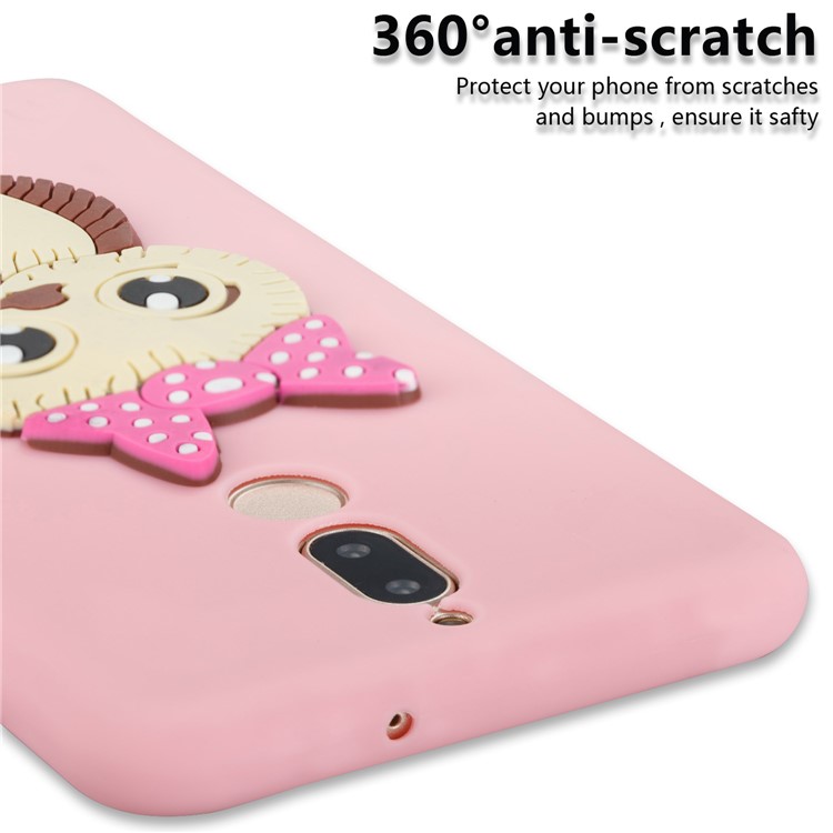 Cute 3D Female Owl TPU Soft Phone Casing for Huawei Mate 10 Lite/nova 2i/Maimang 6/Honor 9i (India) - Pink-2