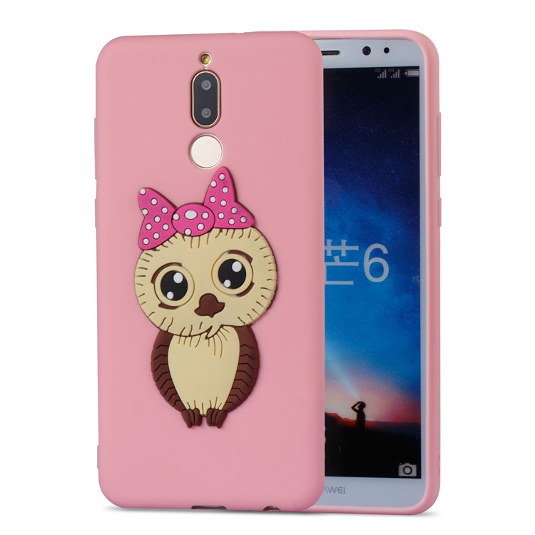 Cute 3D Female Owl TPU Soft Phone Casing for Huawei Mate 10 Lite/nova 2i/Maimang 6/Honor 9i (India) - Pink-5