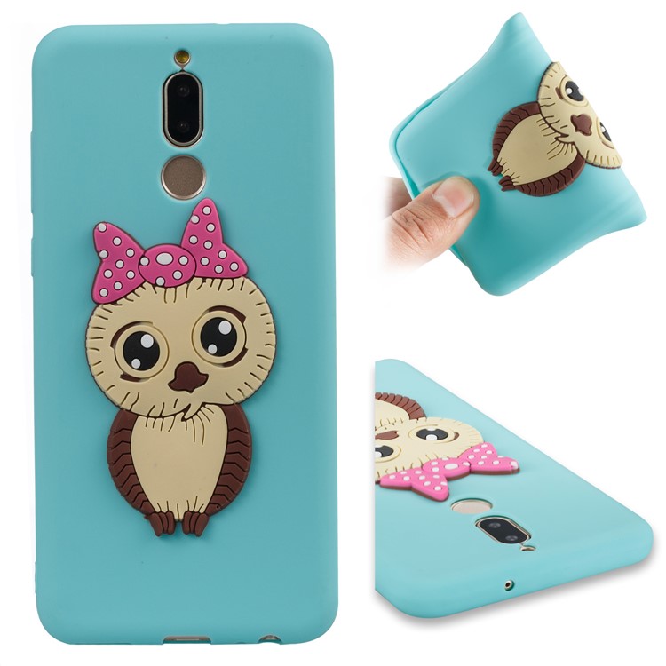 Cute 3D Female Owl TPU Soft Mobile Phone Case for Huawei Mate 10 Lite/nova 2i/Maimang 6/Honor 9i (India) - Baby Blue-1