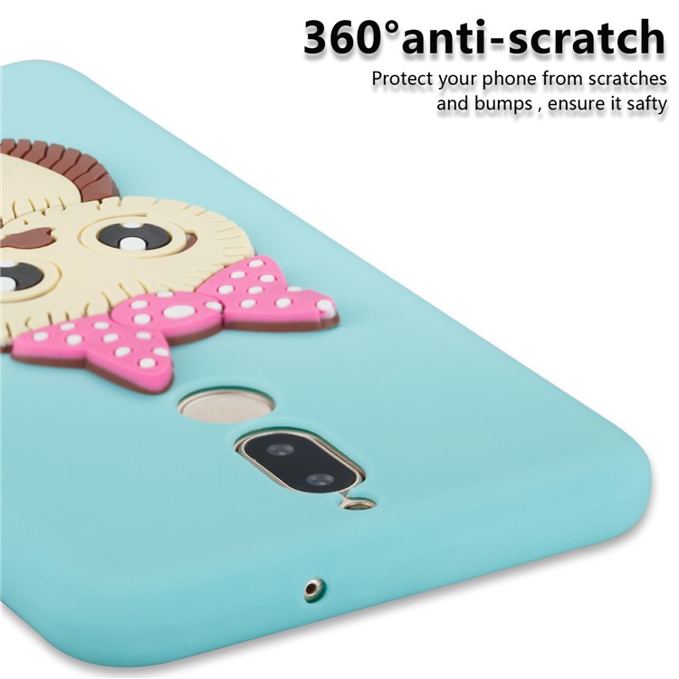 Cute 3D Female Owl TPU Soft Mobile Phone Case for Huawei Mate 10 Lite/nova 2i/Maimang 6/Honor 9i (India) - Baby Blue-2