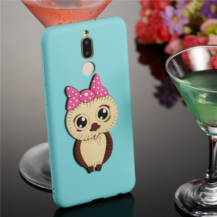 Cute 3D Female Owl TPU Soft Mobile Phone Case for Huawei Mate 10 Lite/nova 2i/Maimang 6/Honor 9i (India) - Baby Blue-4