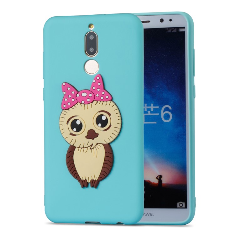 Cute 3D Female Owl TPU Soft Mobile Phone Case for Huawei Mate 10 Lite/nova 2i/Maimang 6/Honor 9i (India) - Baby Blue-5