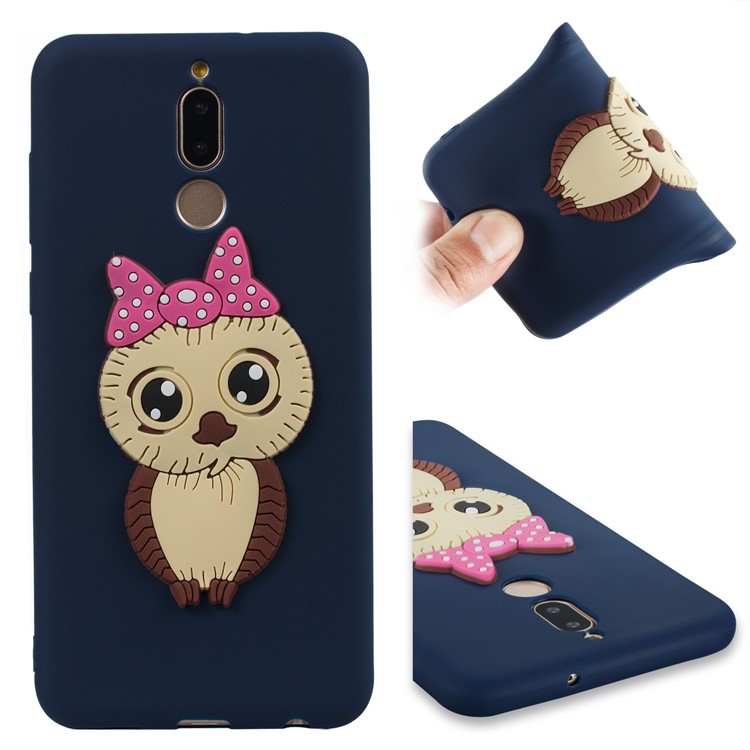 Cute 3D Female Owl TPU Soft Cell Phone Case for Huawei Mate 10 Lite/nova 2i/Maimang 6/Honor 9i (India) - Dark Blue-1