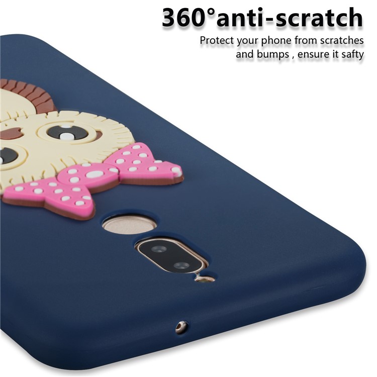 Cute 3D Female Owl TPU Soft Cell Phone Case for Huawei Mate 10 Lite/nova 2i/Maimang 6/Honor 9i (India) - Dark Blue-2