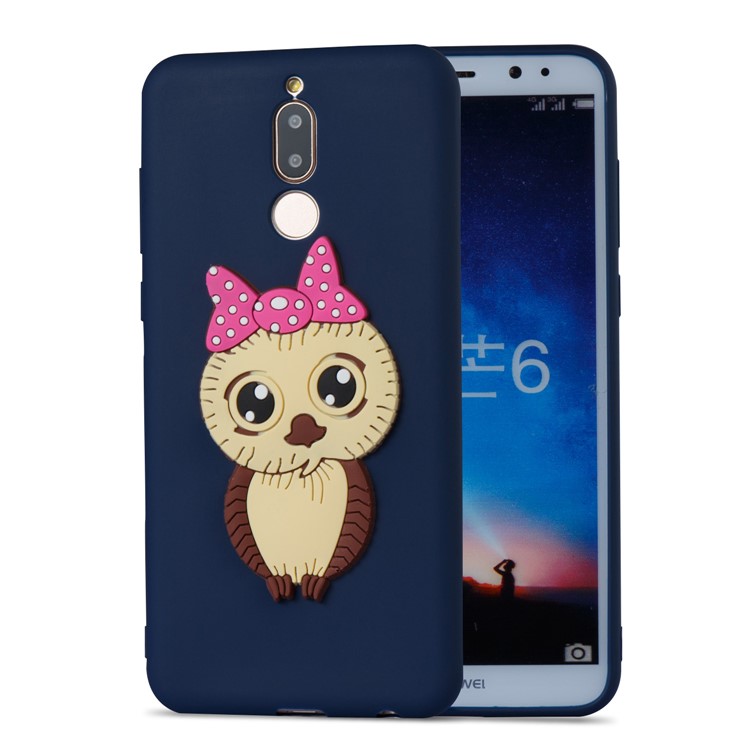 Cute 3D Female Owl TPU Soft Cell Phone Case for Huawei Mate 10 Lite/nova 2i/Maimang 6/Honor 9i (India) - Dark Blue-5