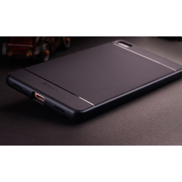 IPAKY Hybrid Case PC Frame + TPU Cover for Huawei Ascend P8 - Black-4