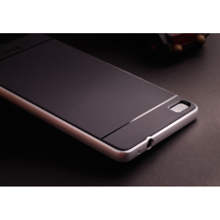 IPAKY for Huawei Ascend P8 Hybrid Shield PC Bumper + TPU Cover - Silver-5