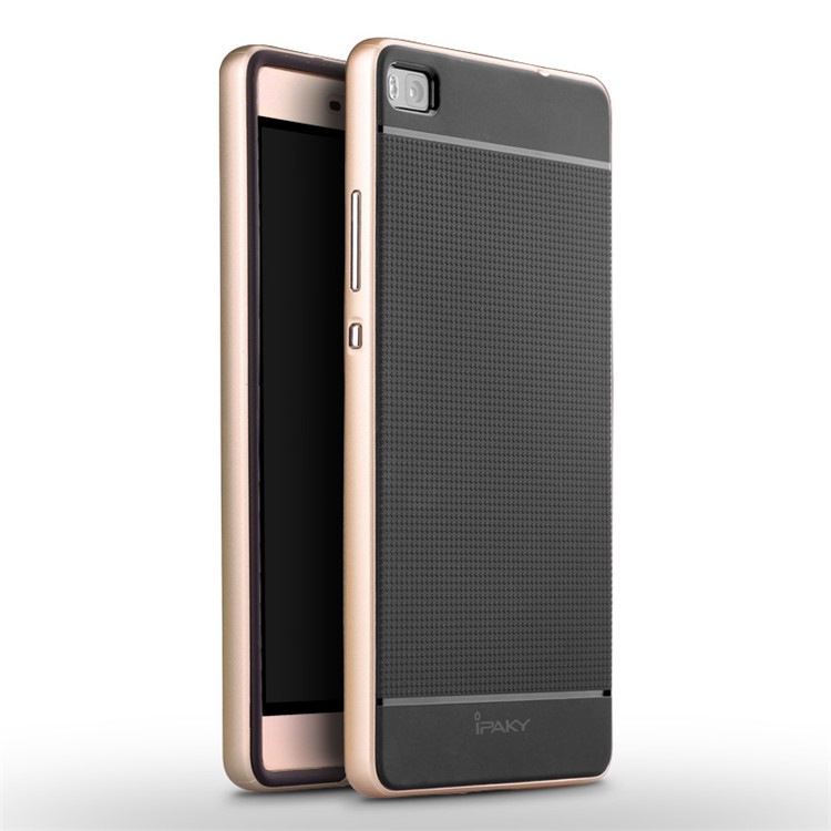 IPAKY for Huawei Ascend P8 2-Piece PC + TPU Shell Case Cover - Gold-1