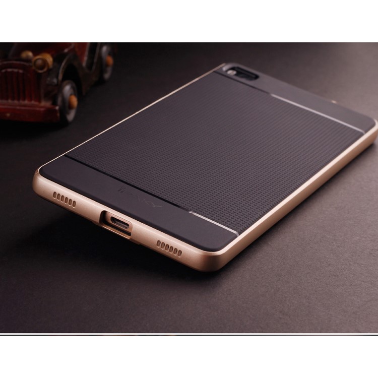 IPAKY for Huawei Ascend P8 2-Piece PC + TPU Shell Case Cover - Gold-4
