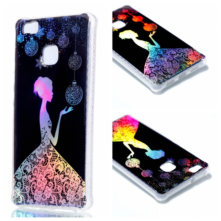 Electroplating IMD Soft TPU Cover for Huawei P9 Lite/G9 Lite - Pretty Girl-1