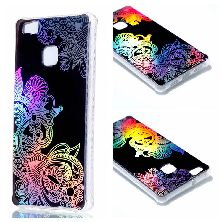 Electroplating IMD Soft TPU Shell for Huawei P9 Lite/G9 Lite - Plant Pattern-1