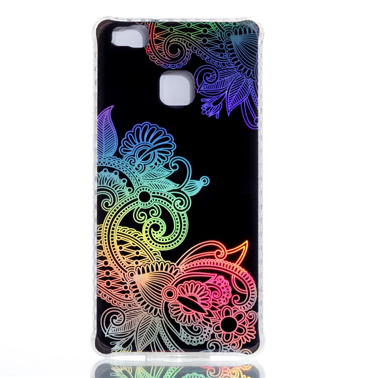 Electroplating IMD Soft TPU Shell for Huawei P9 Lite/G9 Lite - Plant Pattern-2